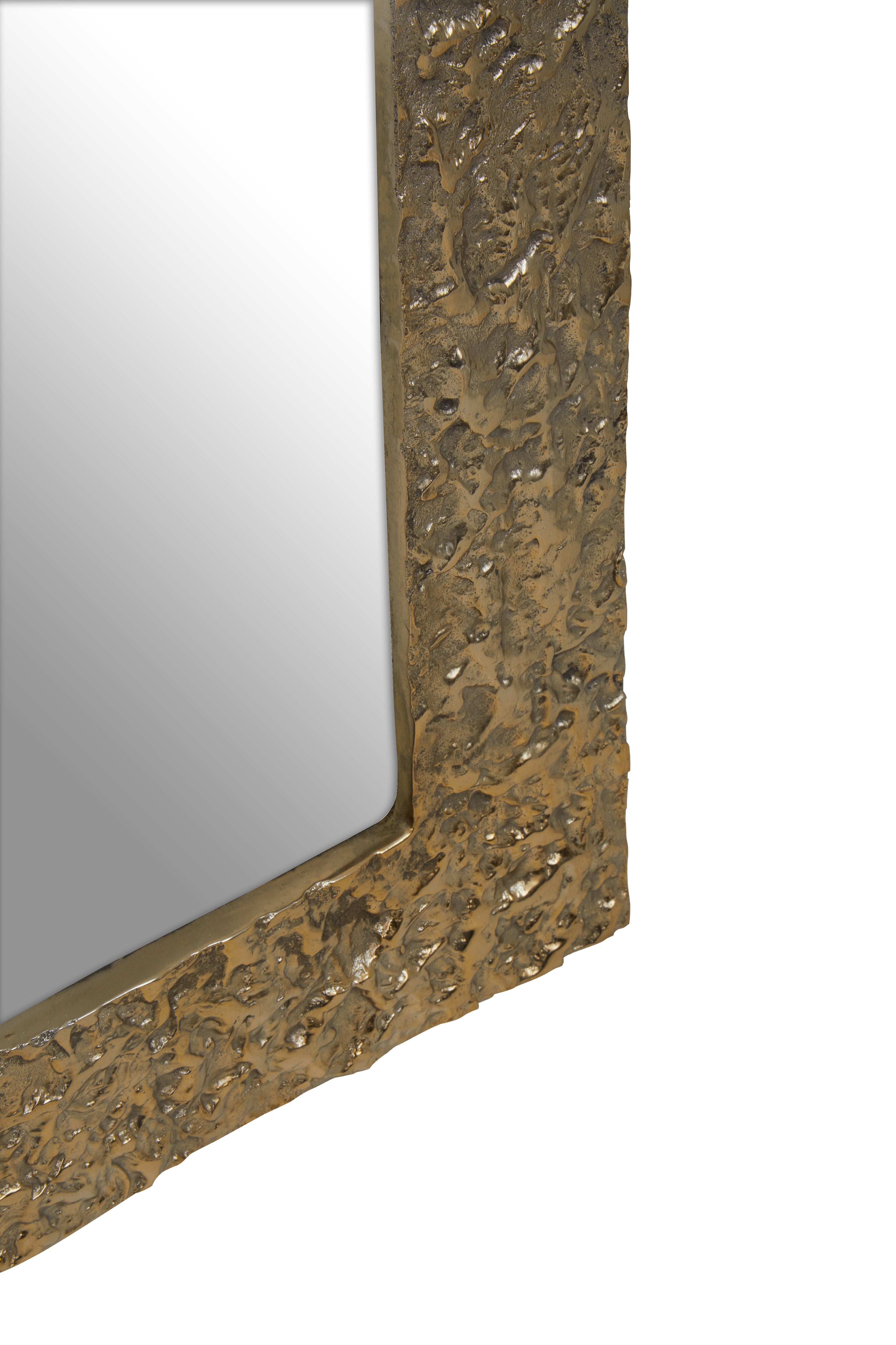 Koby Textured Gold Rectangular Wall Mirror